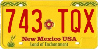 NM license plate 743TQX