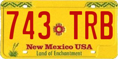 NM license plate 743TRB