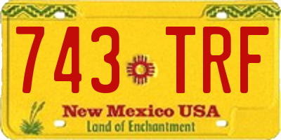 NM license plate 743TRF