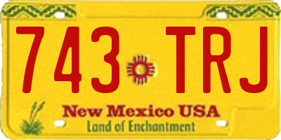 NM license plate 743TRJ
