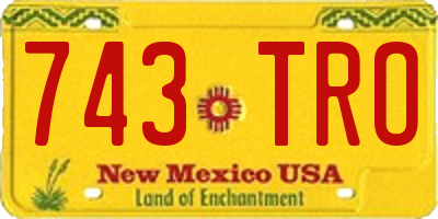 NM license plate 743TRO