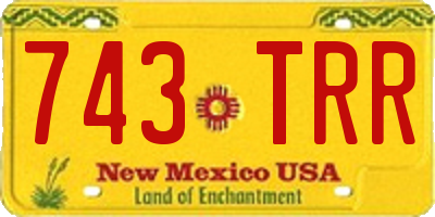 NM license plate 743TRR