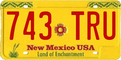 NM license plate 743TRU