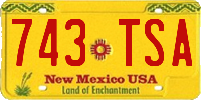 NM license plate 743TSA