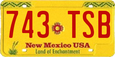 NM license plate 743TSB