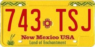 NM license plate 743TSJ
