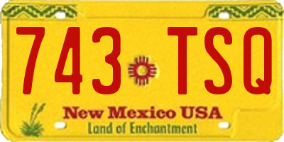 NM license plate 743TSQ