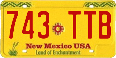 NM license plate 743TTB