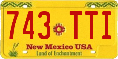 NM license plate 743TTI