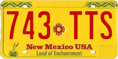 NM license plate 743TTS