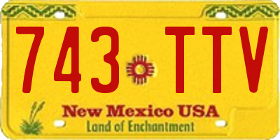 NM license plate 743TTV