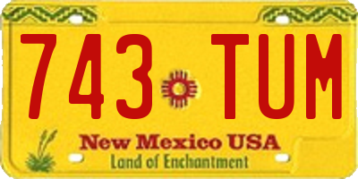 NM license plate 743TUM