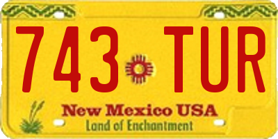 NM license plate 743TUR