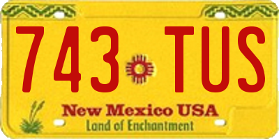 NM license plate 743TUS