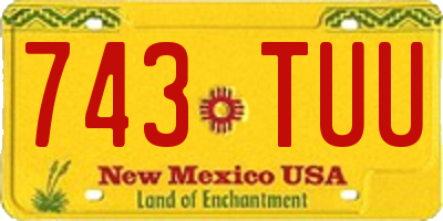 NM license plate 743TUU
