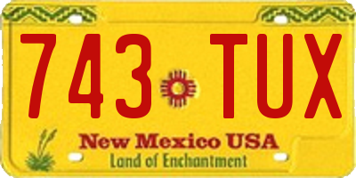 NM license plate 743TUX