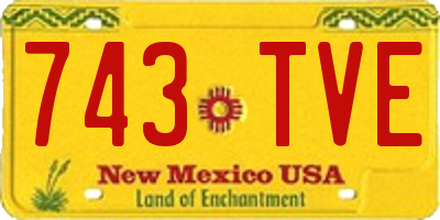 NM license plate 743TVE