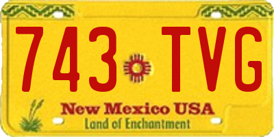 NM license plate 743TVG
