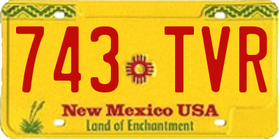 NM license plate 743TVR