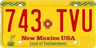 NM license plate 743TVU