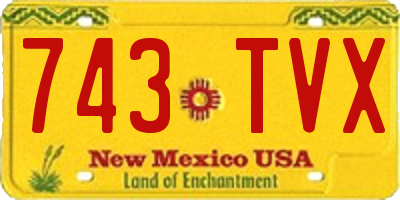 NM license plate 743TVX