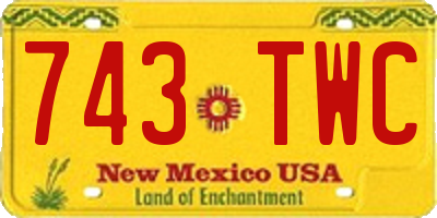 NM license plate 743TWC