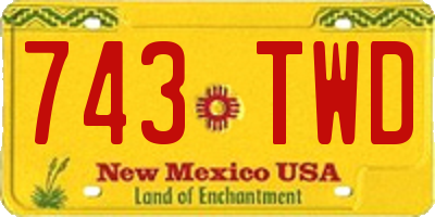 NM license plate 743TWD