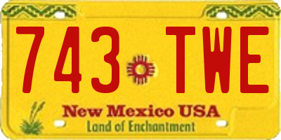 NM license plate 743TWE