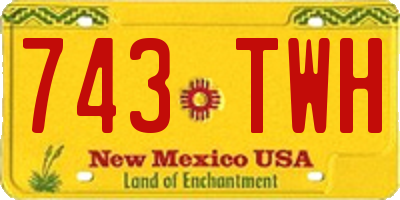 NM license plate 743TWH