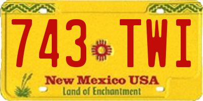 NM license plate 743TWI