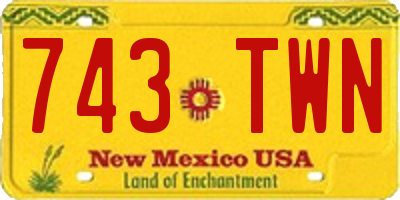 NM license plate 743TWN