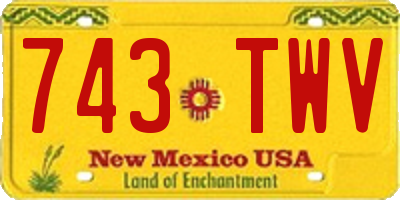 NM license plate 743TWV
