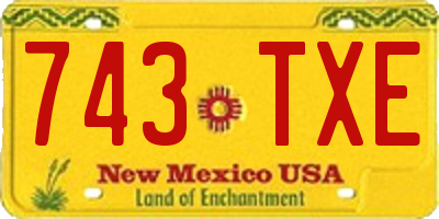 NM license plate 743TXE