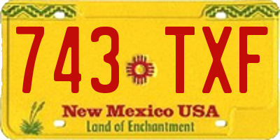 NM license plate 743TXF
