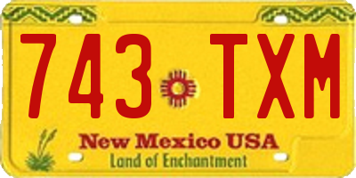 NM license plate 743TXM