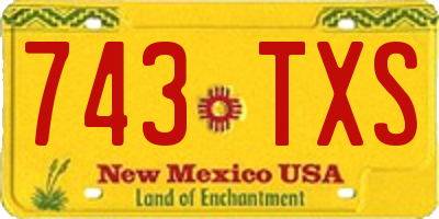 NM license plate 743TXS