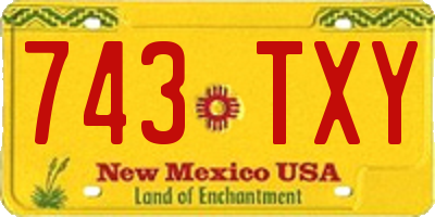 NM license plate 743TXY