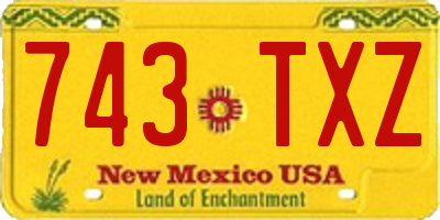 NM license plate 743TXZ