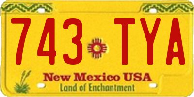 NM license plate 743TYA