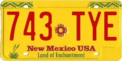 NM license plate 743TYE