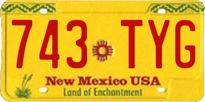 NM license plate 743TYG