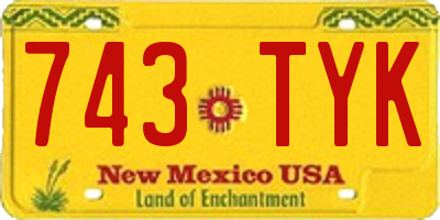 NM license plate 743TYK