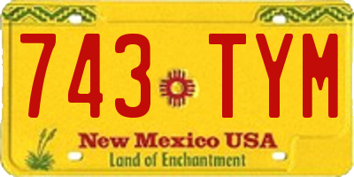 NM license plate 743TYM