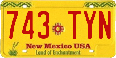 NM license plate 743TYN