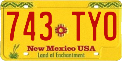 NM license plate 743TYO