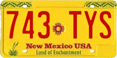 NM license plate 743TYS