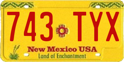 NM license plate 743TYX