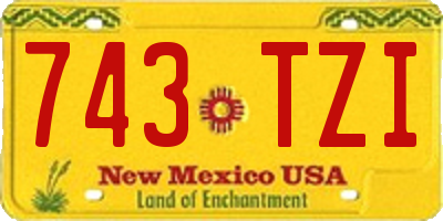 NM license plate 743TZI