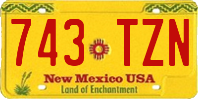 NM license plate 743TZN