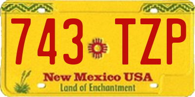 NM license plate 743TZP